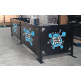 Set 2 +2 - Black Square Tube Cafe Wind Barrier with Print